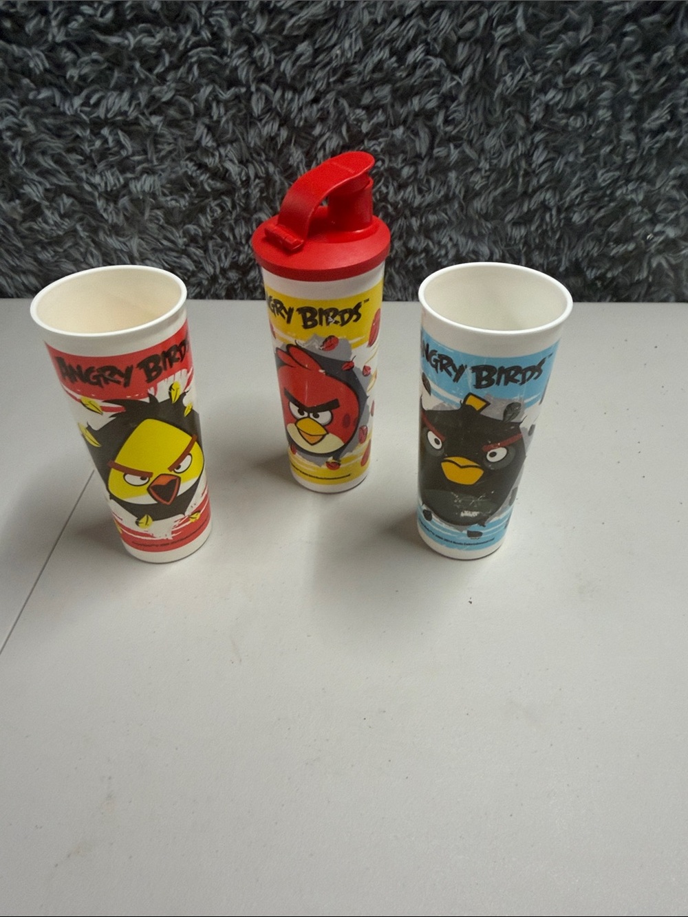 Angry Birds Character Cups Set - Red, Yellow, Black Tupperware